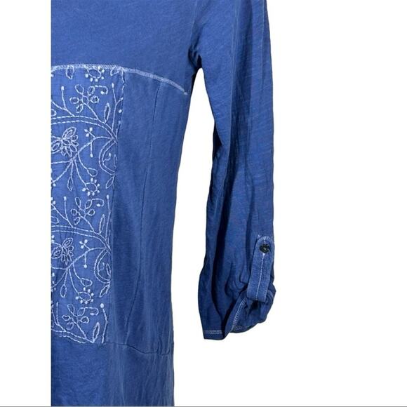 American Eagle Boho Peasant Chambray Embroidered Top Casual Blouse Size Small - Picture 5 of 14